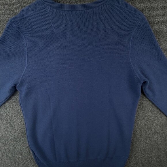 NWT JOS. A. BANK Blue V Neck Knit Sweater Medium Wool Blend Travel Tech Men - Picture 13 of 13